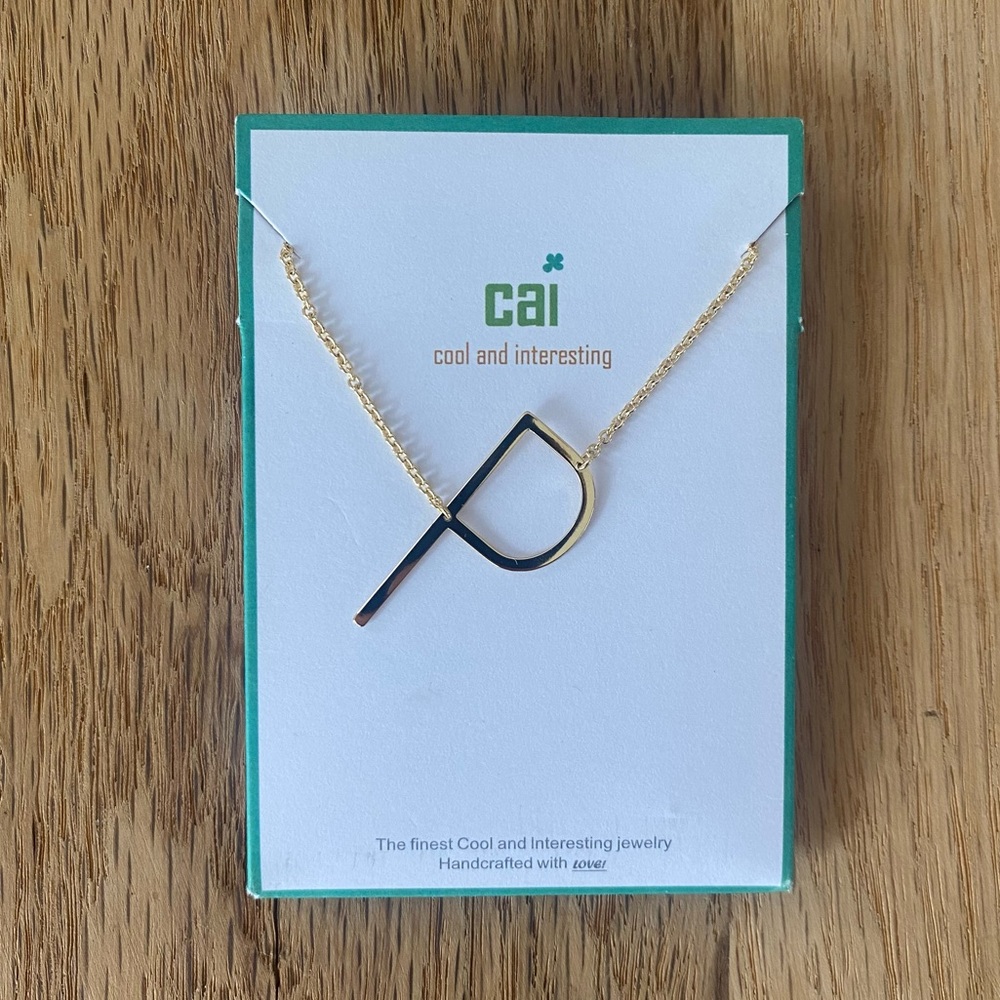 NWT Gold P Initial Dainty Pendant Layering Necklace
